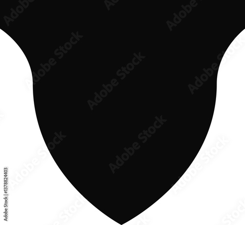 Black silhouette of an ornate shield featuring elaborate filigree patterns inspired by Baroque artistry.