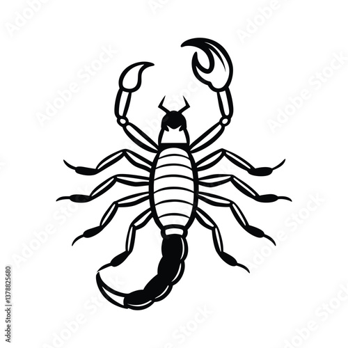 Vector scorpion art, a dangerous silhouette with poisonous sting