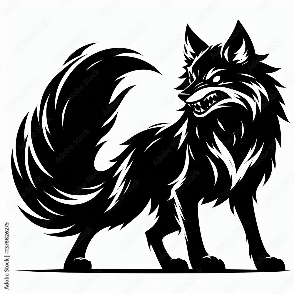 Obraz premium Fox Silhouette Image