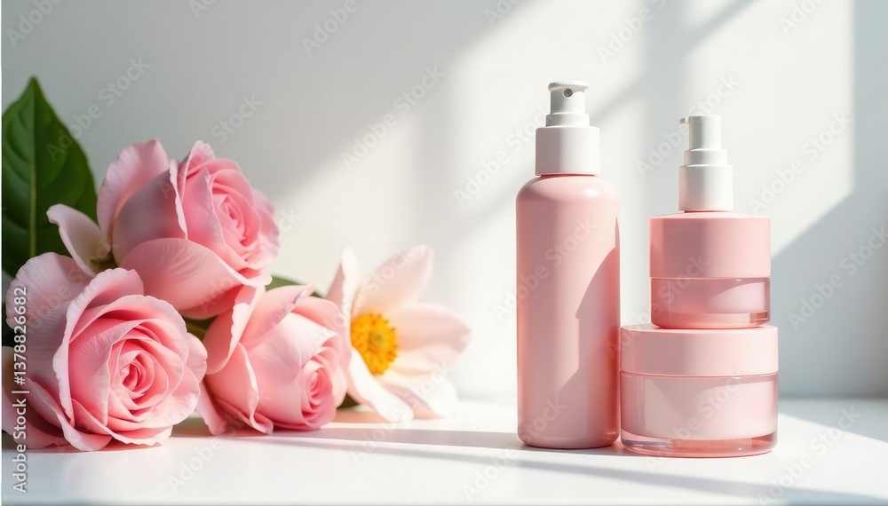 Crisp white backdrop, ideal for showcasing beauty items, jar, fashion, container Crisp white backdrop, ideal for showcasing beauty items, jar, fashion, container