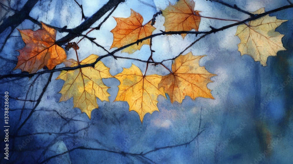 Fototapeta premium Evening Sycamore Leaves
