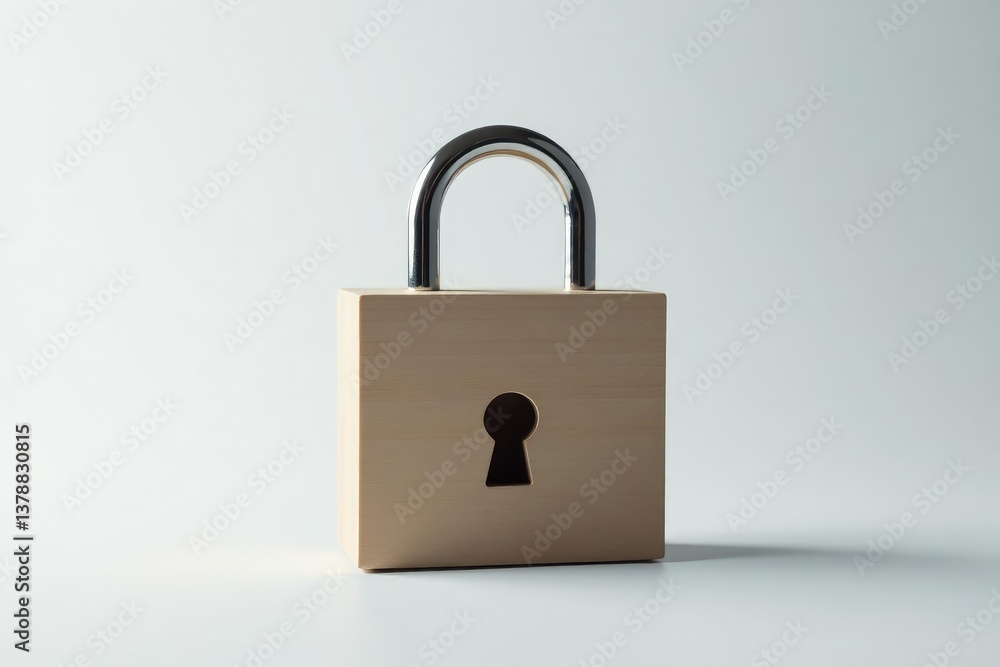 Padlocked box on white background, symbolizes confidentiality, classified, secret, white background Padlocked box on white background, symbolizes confidentiality, classified, secret, white background
