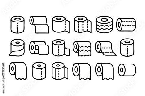 toilet paper roll editable stroke outline icons se