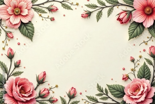 Wallpaper Mural Subtle paisley floral pattern, muted tones, delicate design, background, motif, botanical Torontodigital.ca