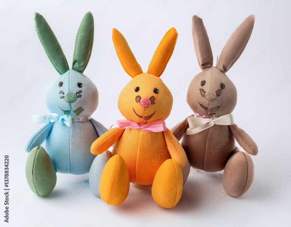 Obraz premium 011-019-150-Easter Bunny Finger Puppets isolate with white background 1803