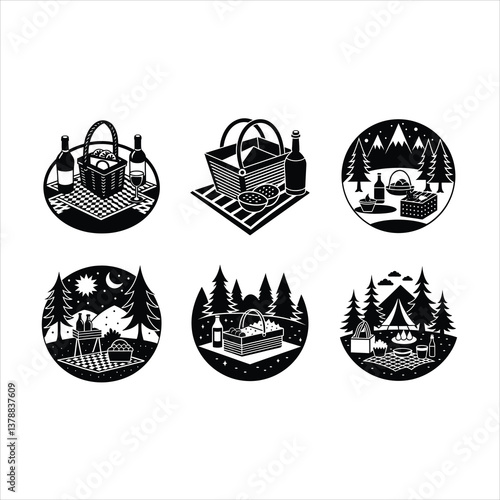Picnic Vector Illustration – Outdoor Food, Blanket & Nature Scene Graphic