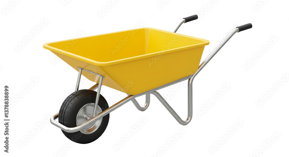 Wheelbarrow icon 3d render concept of construction wheel trolley icon vector illustration Wheelbarrow icon 3d render concept of construction wheel trolley icon vector illustration