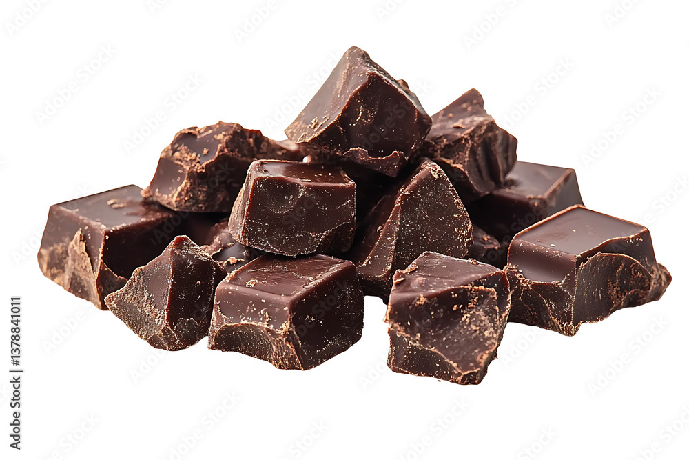 Pile of chocolate pieces, on a transparent background. high resolution PNG file Pile of chocolate pieces, on a transparent background. high resolution PNG file