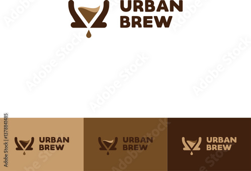 Coffee Shop Logo with Filter Coffee Icon – Vector Café Design