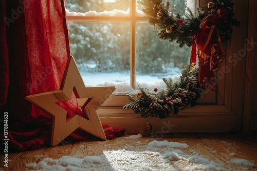 Cozy Winter Morning With Festive Decor and Sunlight Streaming Through the Window