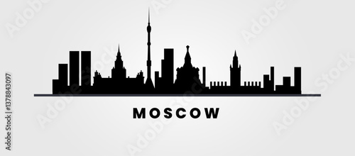 Moscow vector illustration of city skyline