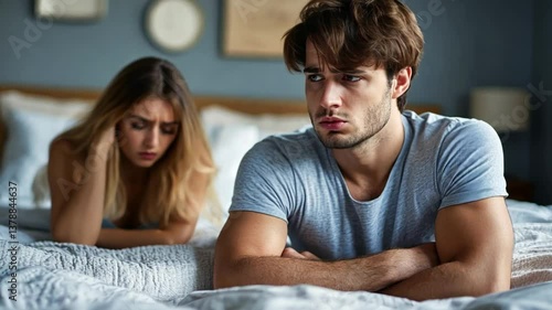 Couple's Conflict: A Silent Argument in the Bedroom