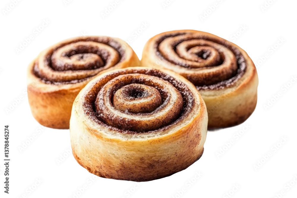 Freshly baked cinnamon rolls with swirls and sugar topping, cut out Freshly baked cinnamon rolls with swirls and sugar topping, cut out