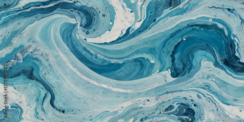 Sea water ocean wave vector background. Blue water ocean sea wave seamless background. Water  ocean wave white and soft blue aqua, teal texture.
