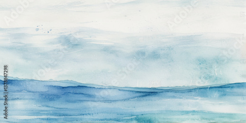 Abstract blue and white water ocean wave and curved line background. Blue wave with liquid fluid ocean texture. Ocean wave banner background.
