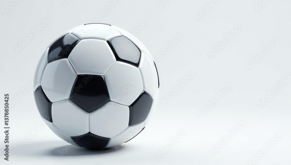 Naklejka premium Close-up of a pristine white football against pure white background, leather texture, design