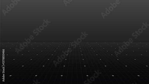 Futuristic perspective wireframe blueprint. Vector grid background for technical, architectural, or digital design projects
