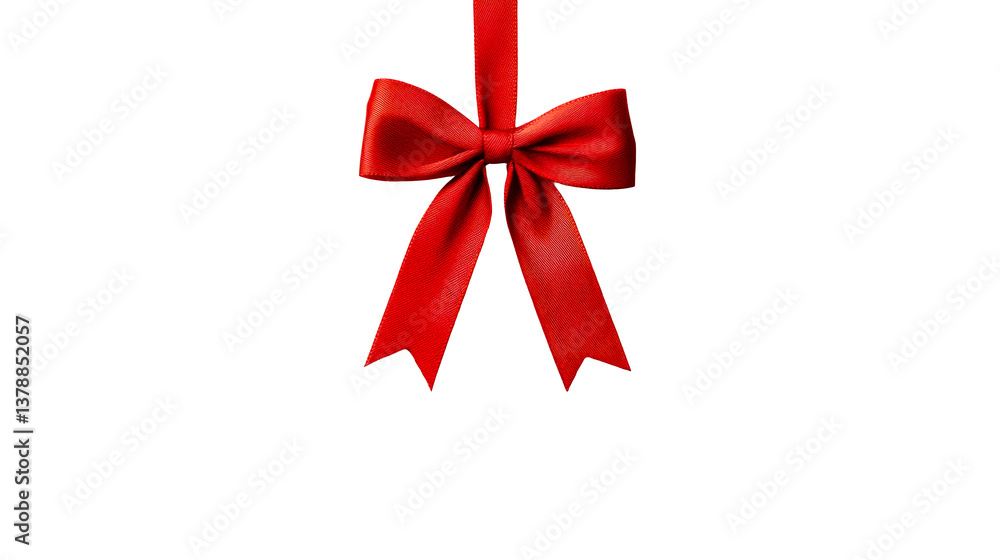 Elegant red ribbon bow with transparent background for decorations Elegant red ribbon bow with transparent background for decorations