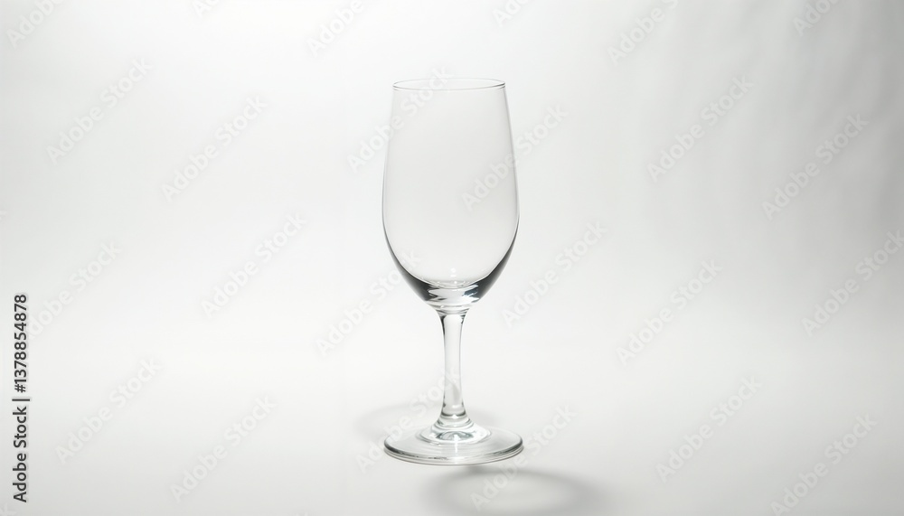 Empty wine glass on a light background, copy space Empty wine glass on a light background, copy space