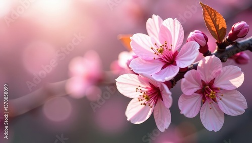 Wallpaper Mural Delicate pink cherry blossoms, full bloom, soft petals , bloom, cherry blossom, wallpaper Torontodigital.ca