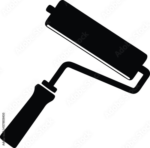 Paint roller silhouette vector, Paint icon, paint brush symbol vector
