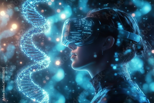 Exploring Virtual Reality Technology With Futuristic Goggles at a Sci-Fi Insp...