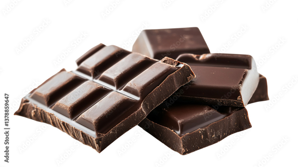 Dark chocolate bar isolated on white background --ar 16:9 Dark chocolate bar isolated on white background --ar 16:9