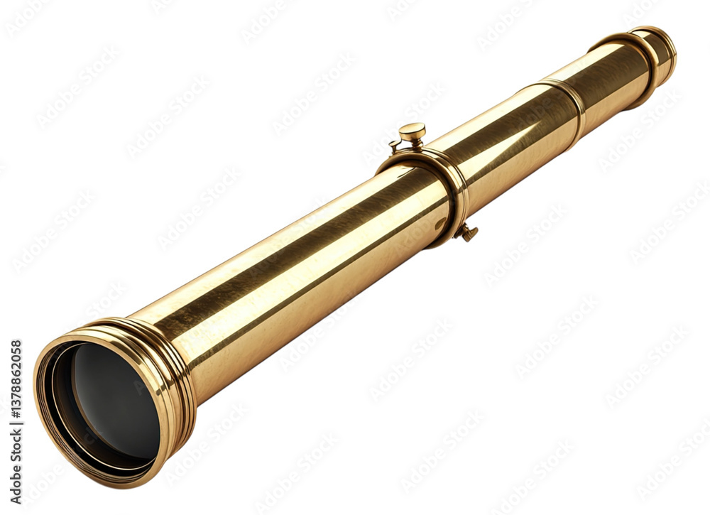 Naklejka premium brass hand held telescope