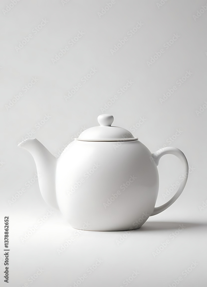 Minimal White Teapot for Elegant Tea Time Minimal White Teapot for Elegant Tea Time