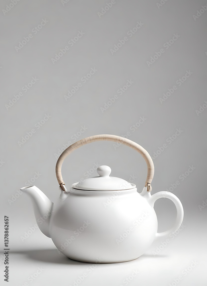 Minimal White Teapot for Elegant Tea Time Minimal White Teapot for Elegant Tea Time