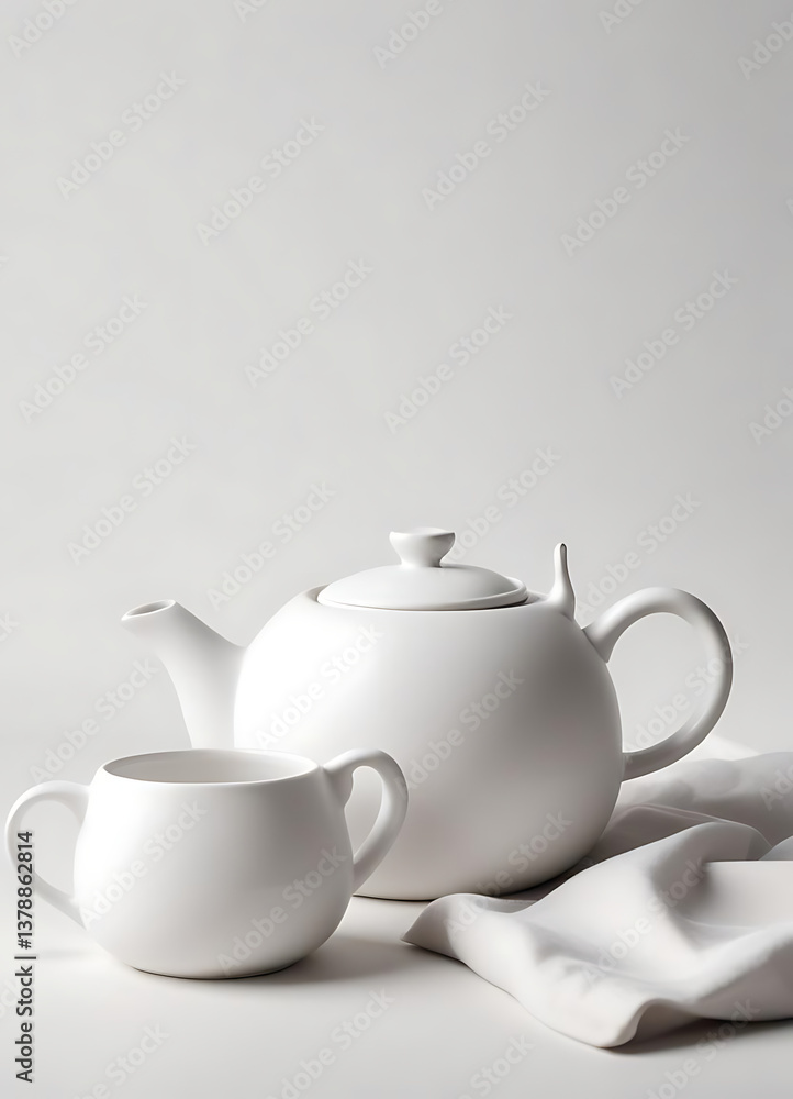 Minimal White Teapot for Elegant Tea Time Minimal White Teapot for Elegant Tea Time
