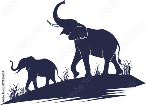 elephants in the grass