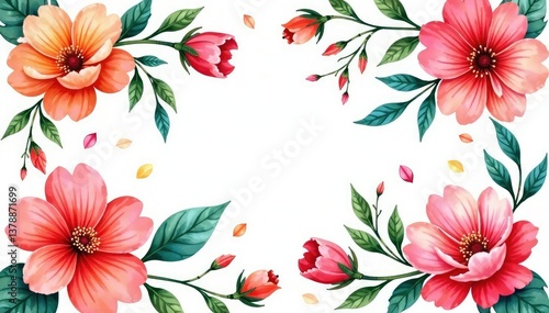 Wallpaper Mural Intricate watercolor floral pattern, ideal for flyers , digital, pretty Torontodigital.ca