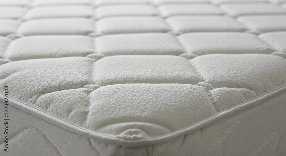 Fototapeta premium Tufted Mattress Topper with Soft Texture and Stitched Border