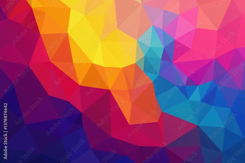 Obraz premium Abstract geometric shapes, vibrant color gradients, clean, square