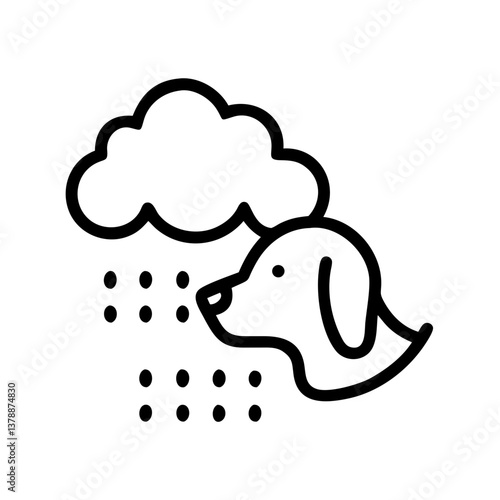 Dog Rain Icon