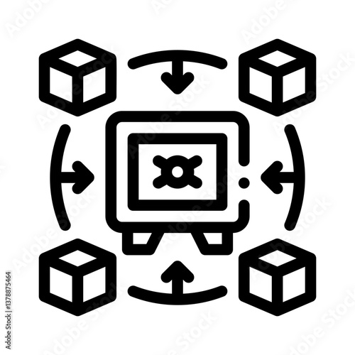 blockchain line icon