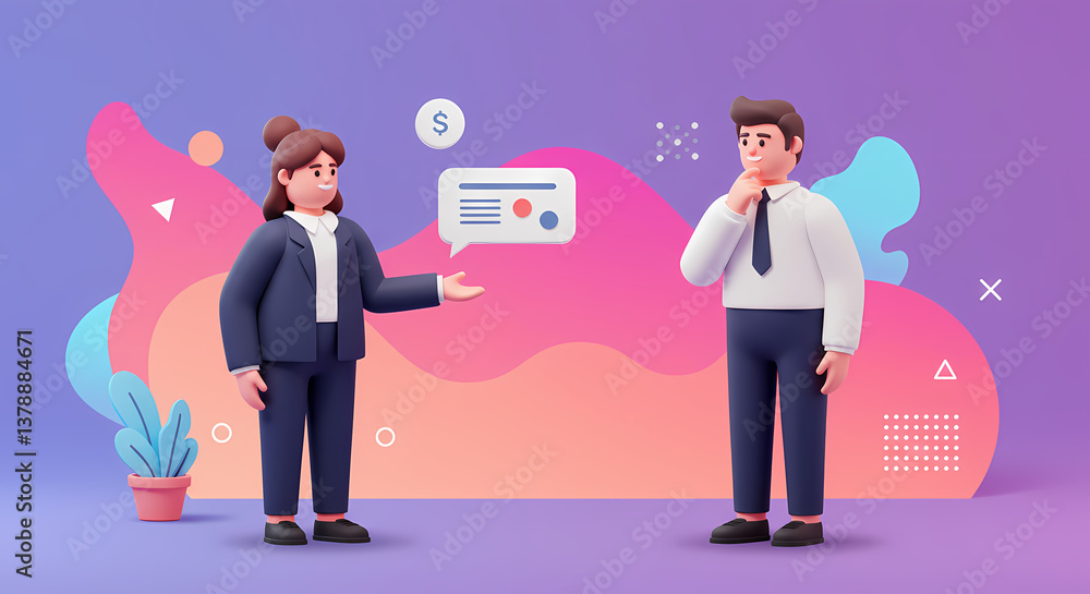 Vector illustration of a seller and a buyer Vector illustration of a seller and a buyer