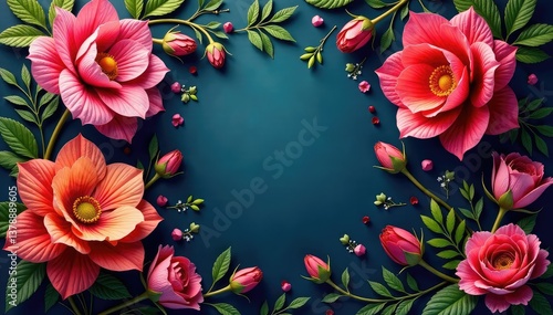 Intricate blooms woven in rich hues, lush texture , macro, summer, thread