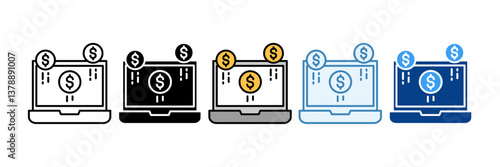 Passive Income  Icon Set Multiple Style Collection