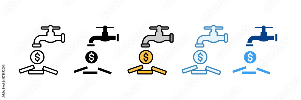 Passive Income Icon Set Multiple Style Collection Passive Income Icon Set Multiple Style Collection