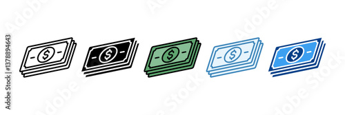 Money  Icon Set Multiple Style Collection