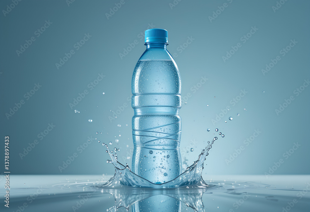 A full plastic bottle of fresh mineral water isolated on a white background A full plastic bottle of fresh mineral water isolated on a white background
