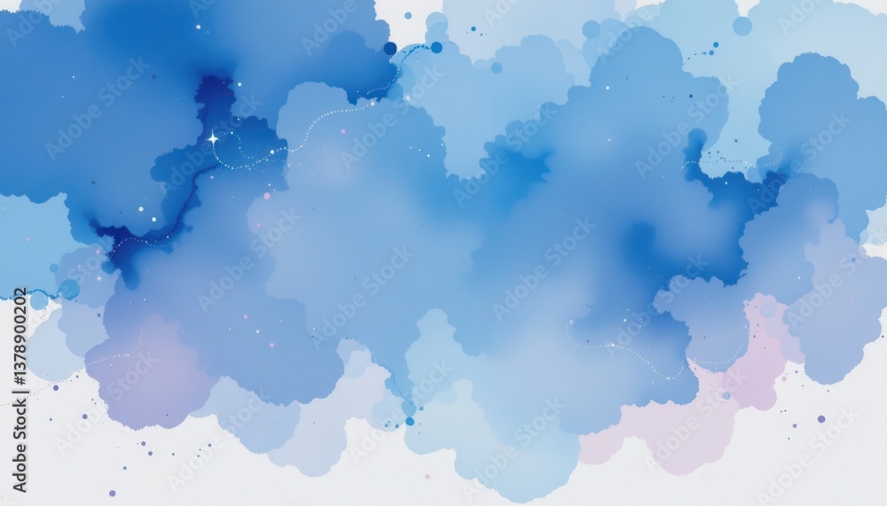 Obraz premium Watercolor Bliss A watercolor style background with blended indigo and cerulean hues, evoking tranquility and sophistication.
