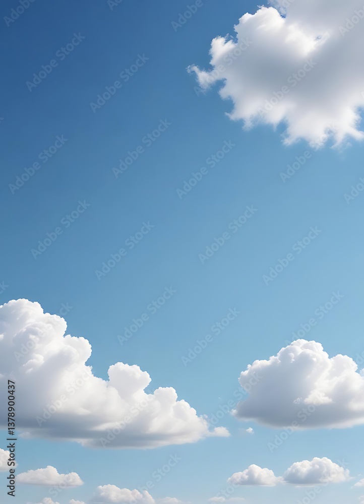 Obraz premium Clear Blue Sky with Soft Clouds