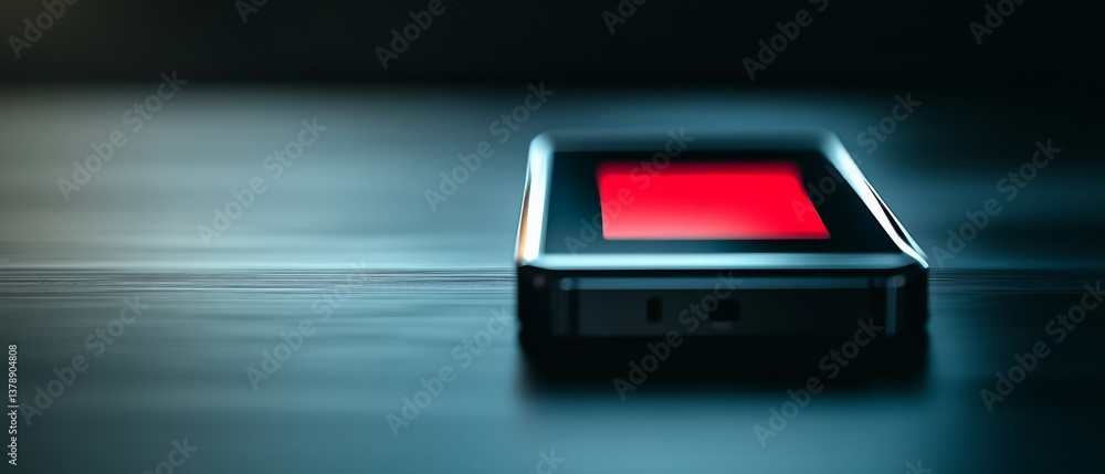A sleek, modern device with a bright red screen lies on a smooth surface, symbolizing technology and contemporary design. A sleek, modern device with a bright red screen lies on a smooth surface, symbolizing technology and contemporary design.