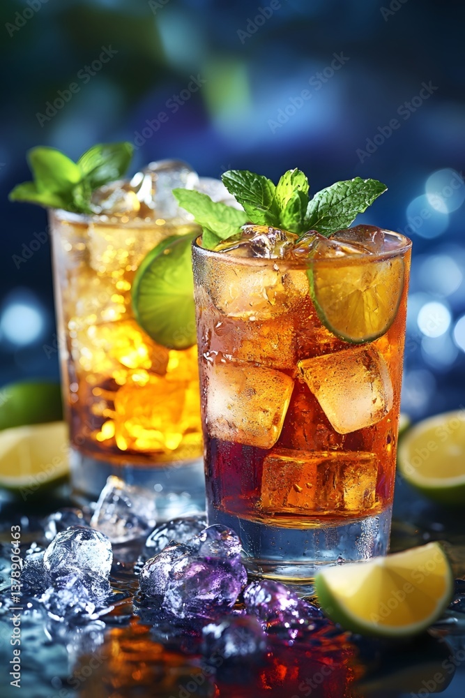 Close-up of refreshing chilled beverages Close-up of refreshing chilled beverages