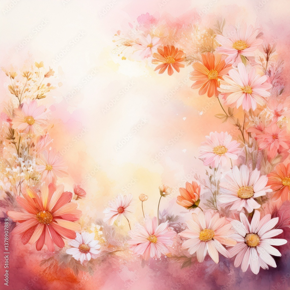 creative border frame of abstract beautiful daisies background with copy space , spring time concept graphic resource creative border frame of abstract beautiful daisies background with copy space , spring time concept graphic resource
