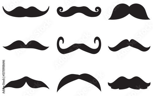 set of mustache. collection of mustaches. set of mustaches. set of mustache vector