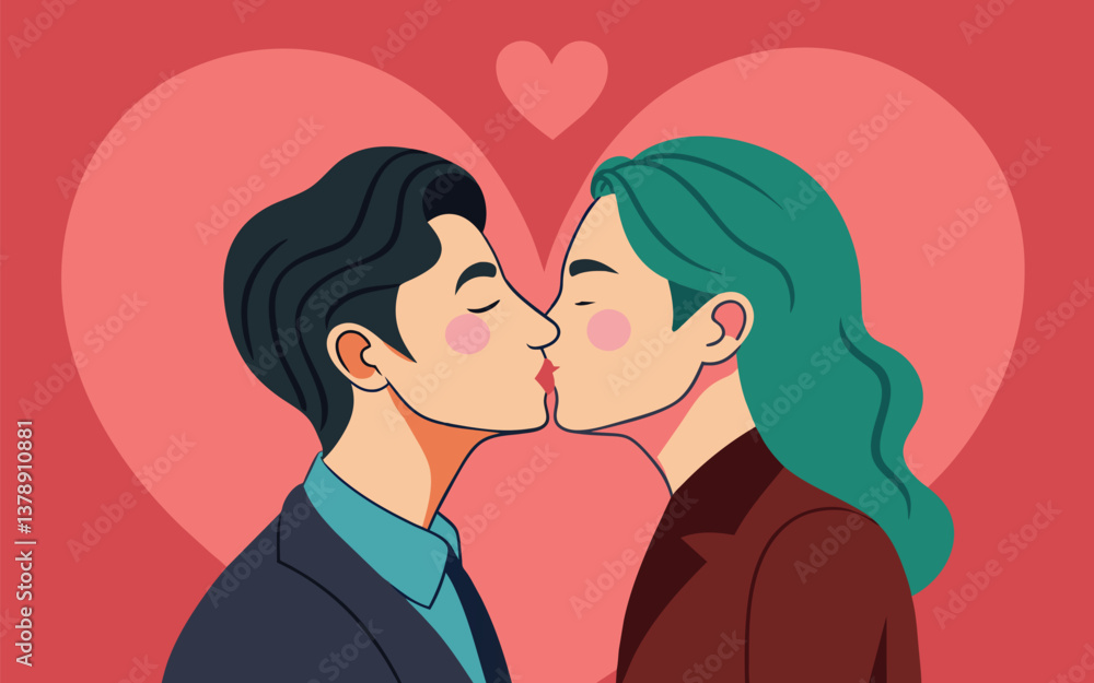young couple kissing young couple kissing